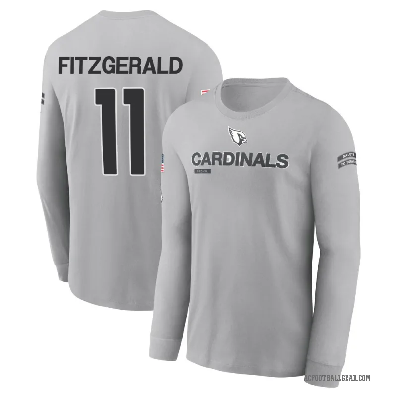 Larry Fitzgerald Men's Gray Arizona Cardinals 2024 Salute to Service Long Sleeve T-Shirt