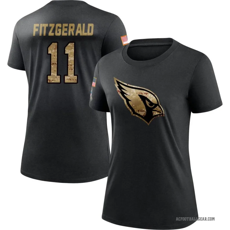 Larry Fitzgerald Women's Black Arizona Cardinals 2020 Salute To Service Performance T-Shirt