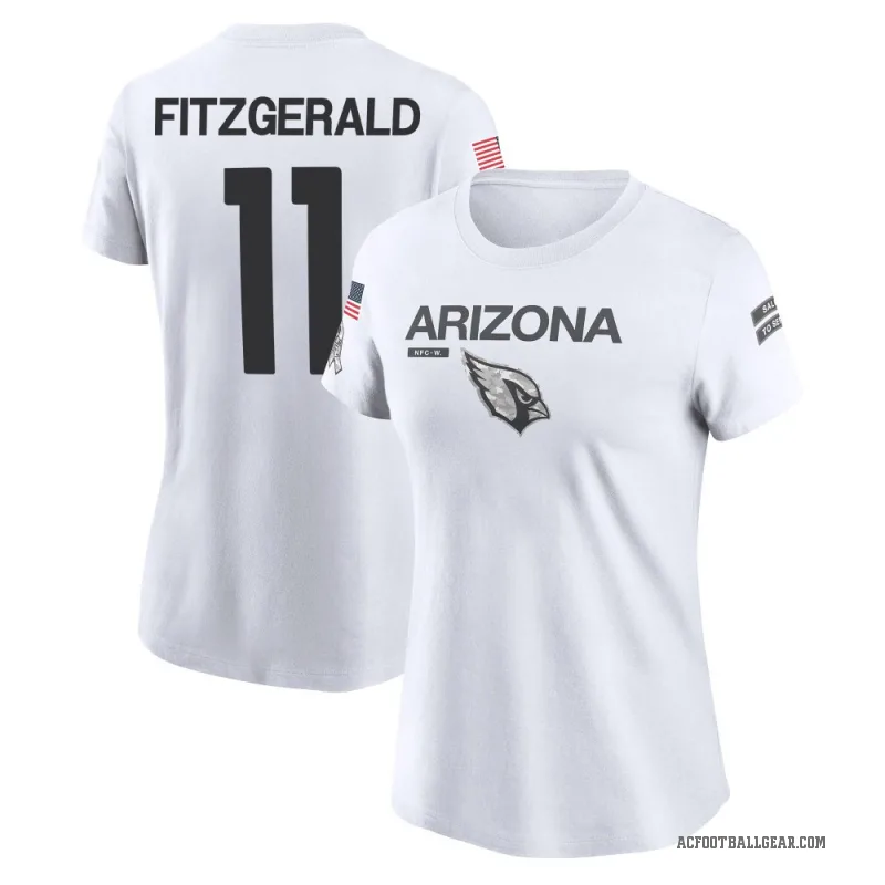 Larry Fitzgerald Women's White Arizona Cardinals 2024 Salute to Service Performance T-Shirt