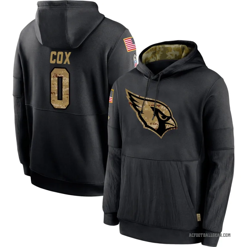 Marques Cox Men's Black Arizona Cardinals 2020 Salute to Service Sideline Performance Pullover Hoodie
