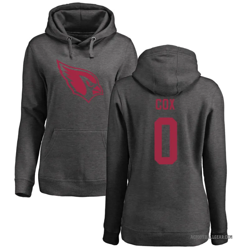 Marques Cox Women's Arizona Cardinals Pro Line by Branded Ash One Color Pullover Hoodie