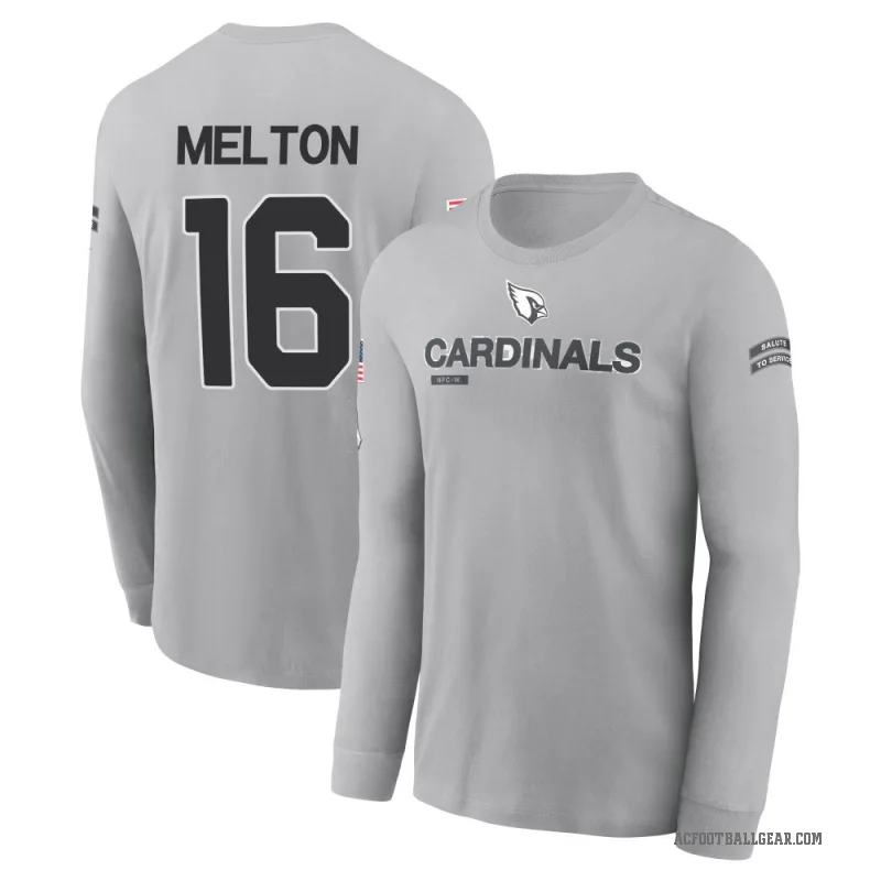 Max Melton Men's Gray Arizona Cardinals 2024 Salute to Service Long Sleeve T-Shirt
