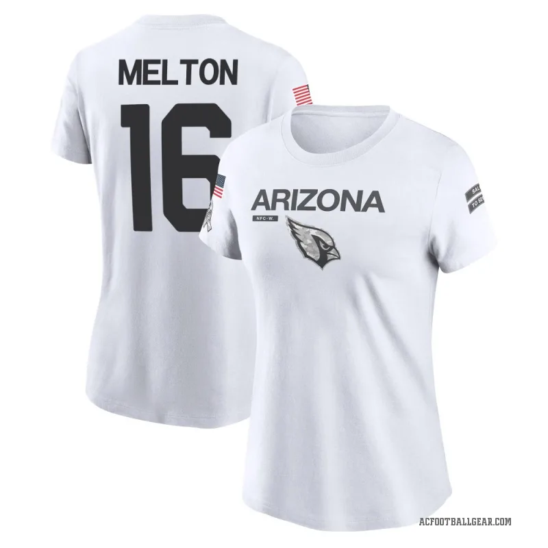 Max Melton Women's White Arizona Cardinals 2024 Salute to Service Performance T-Shirt