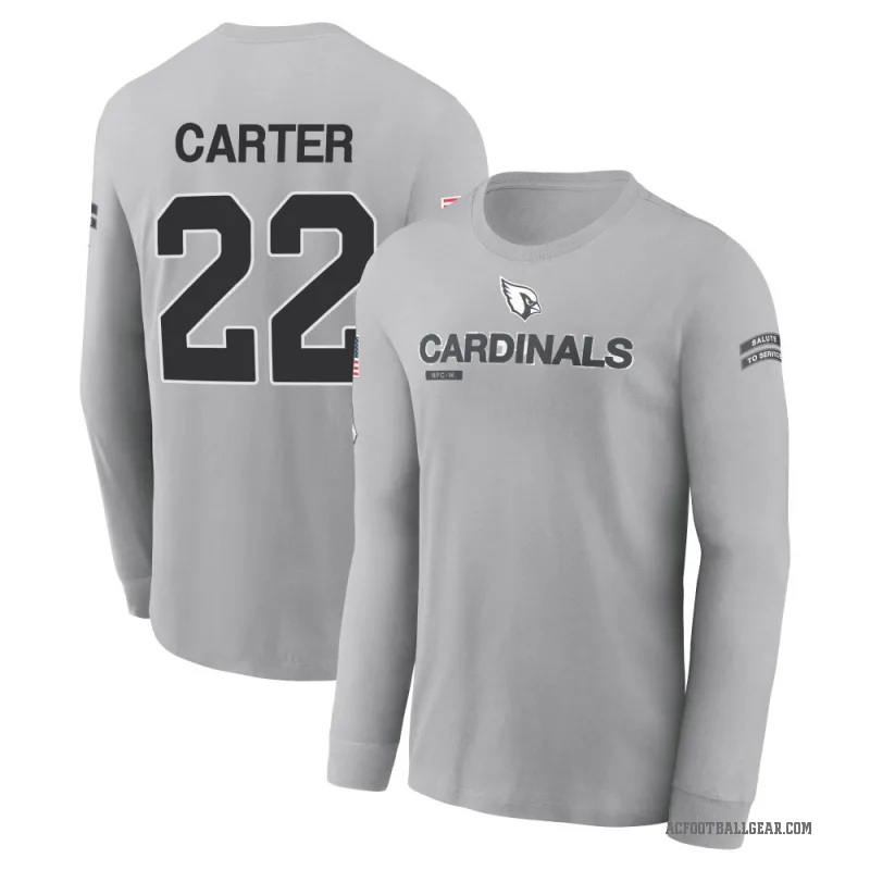 Michael Carter Youth Gray Arizona Cardinals 2024 Salute to Service Long Sleeve T-Shirt