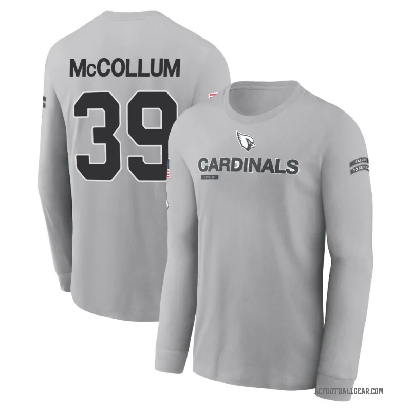 Nate McCollum Men's Gray Arizona Cardinals 2024 Salute to Service Long Sleeve T-Shirt
