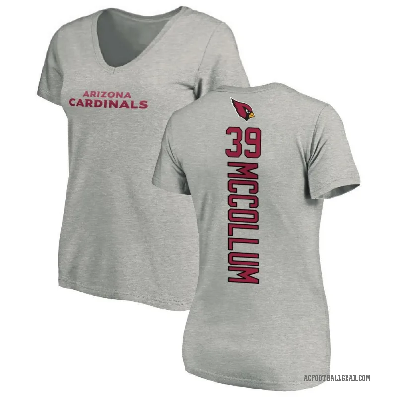 Nate McCollum Women's Ash Arizona Cardinals Backer V-Neck T-Shirt -