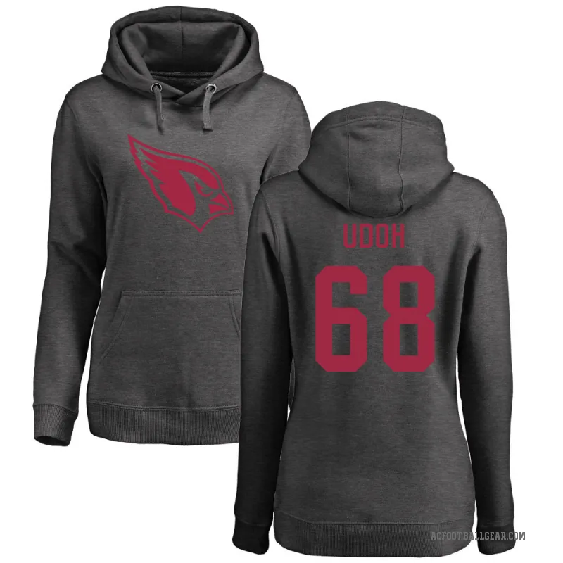 Olisaemeka Udoh Women's Arizona Cardinals Pro Line by Branded Ash One Color Pullover Hoodie