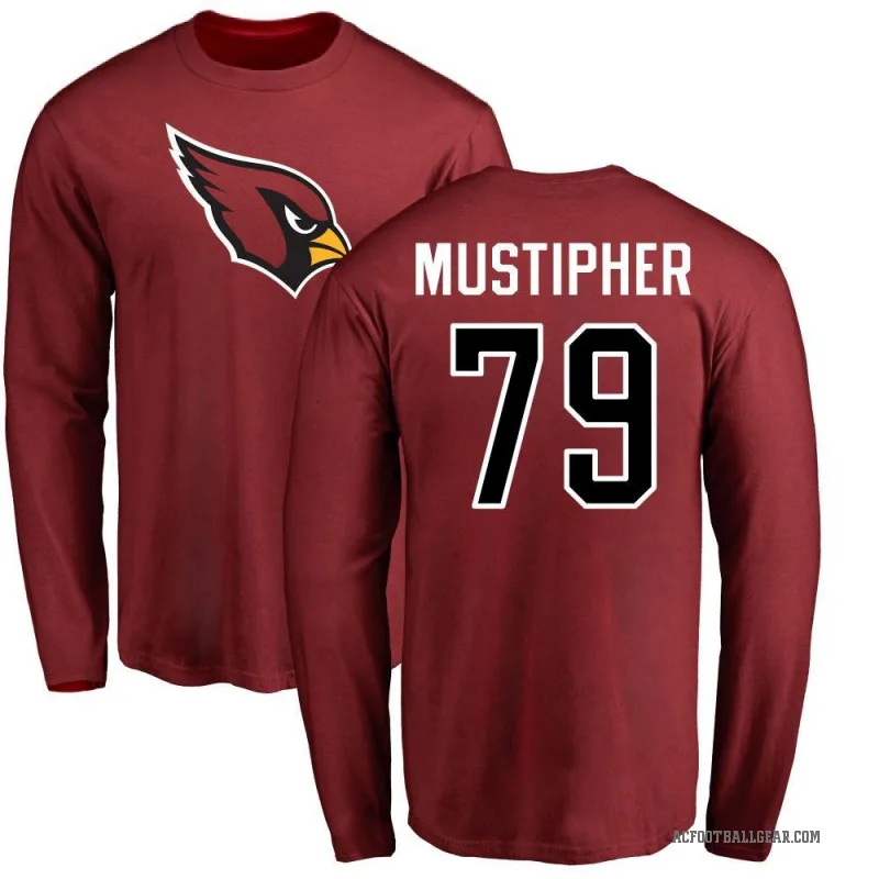 PJ Mustipher Men's Arizona Cardinals Logo Long Sleeve T-Shirt - Maroon
