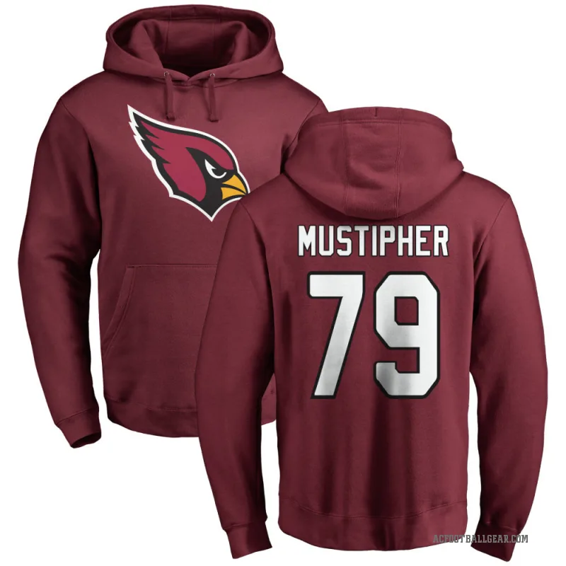 PJ Mustipher Men's Arizona Cardinals Pro Line Maroon Logo Pullover Hoodie