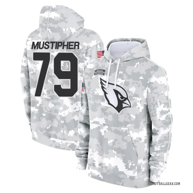 PJ Mustipher Men's Camo Arizona Cardinals Arctic 2024 Salute to Service Club Fleece Pullover Hoodie