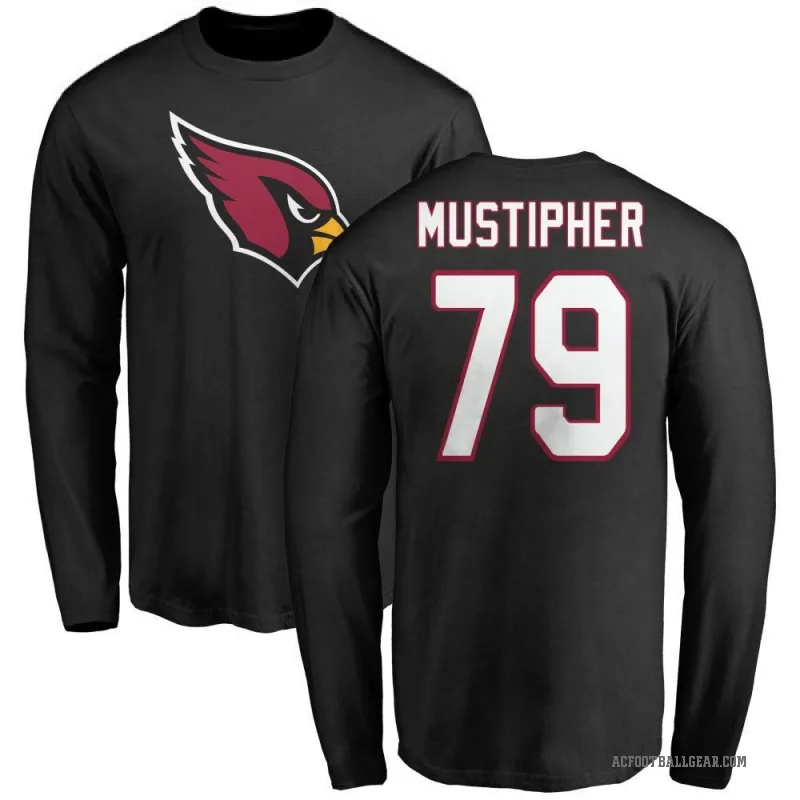 PJ Mustipher Youth Black Arizona Cardinals Logo Long Sleeve T-Shirt -
