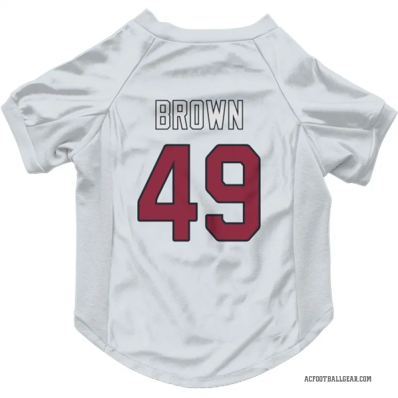 Pharaoh Brown  White Arizona Cardinals  Cat & Dog Pet Jersey