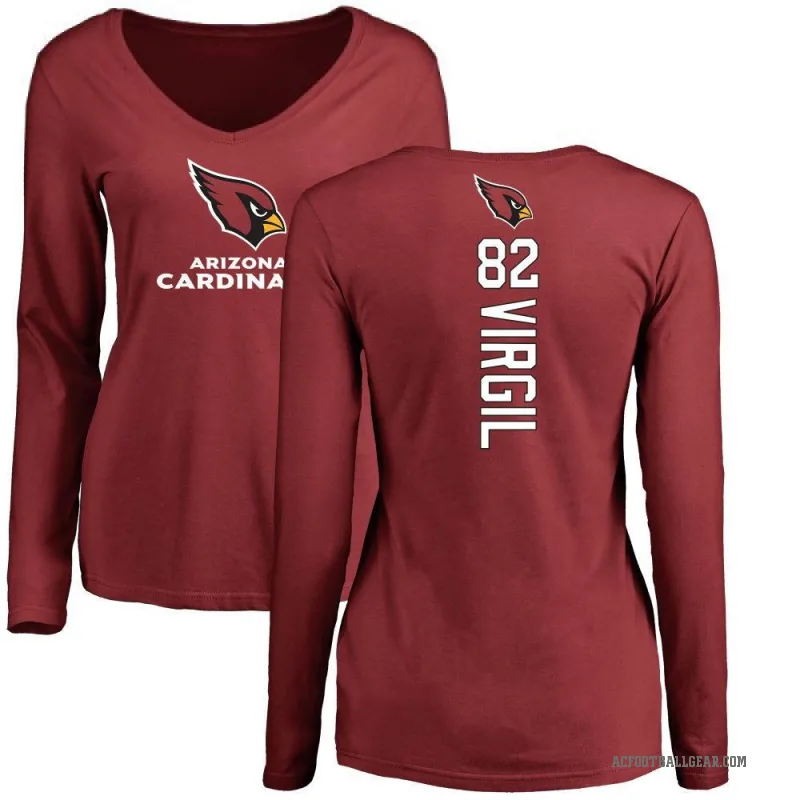 Reggie Virgil Women's Arizona Cardinals Backer Slim Fit Long Sleeve T-Shirt - Maroon