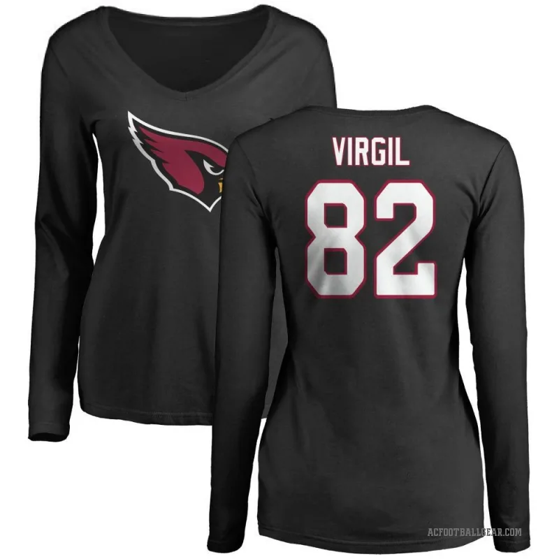 Reggie Virgil Women's Black Arizona Cardinals Logo Slim Fit Long Sleeve T-Shirt -