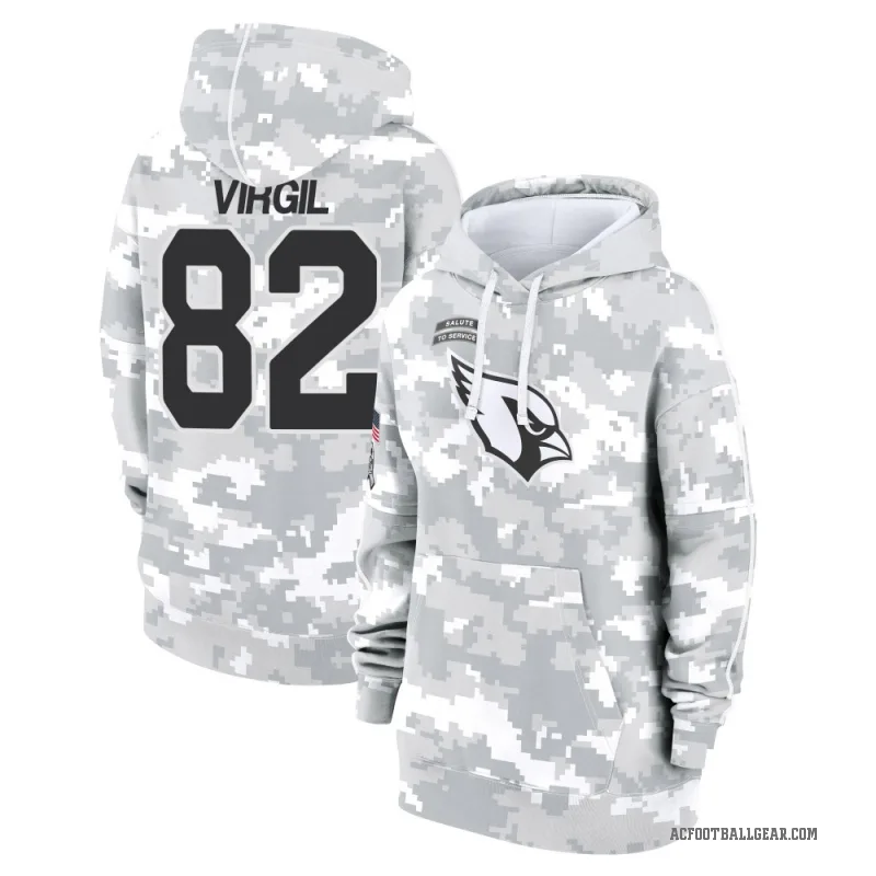 Reggie Virgil Women's Camo Arizona Cardinals Arctic 2024 Salute to Service Club Fleece Pullover Hoodie