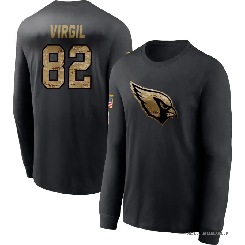 Reggie Virgil Youth Black Arizona Cardinals 2020 Salute To Service Sideline Performance Long Sleeve T-Shirt