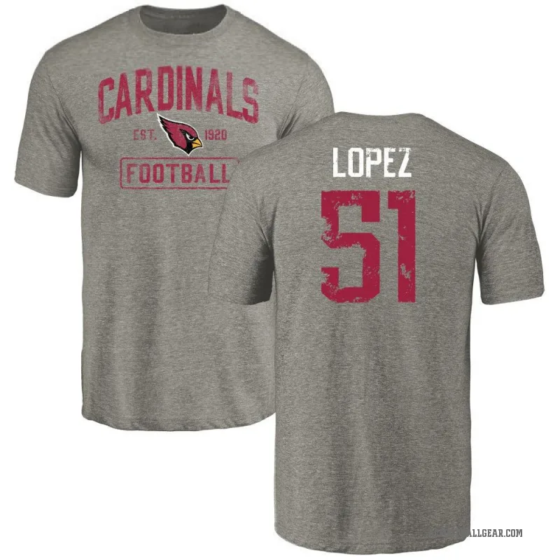 Roy Lopez Men's Gray Arizona Cardinals Distressed T-Shirt