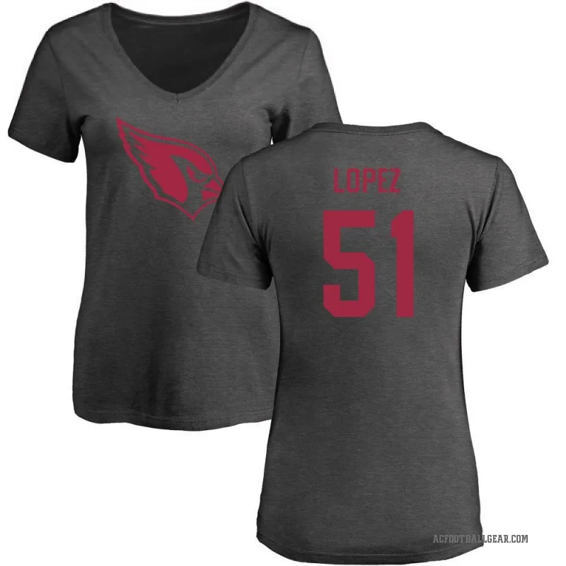Roy Lopez Women's Ash Arizona Cardinals One Color T-Shirt -