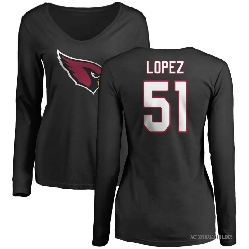 Roy Lopez Women's Black Arizona Cardinals Logo Slim Fit Long Sleeve T-Shirt -