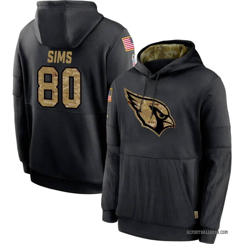 Steven Sims Men's Black Arizona Cardinals 2020 Salute to Service Sideline Performance Pullover Hoodie