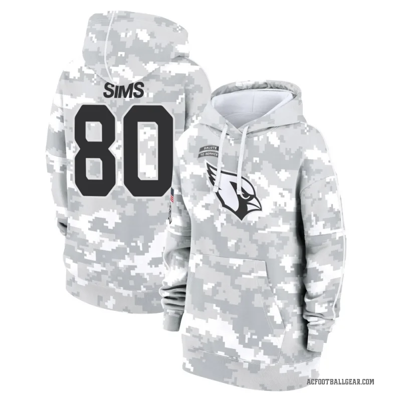 Steven Sims Women's Camo Arizona Cardinals Arctic 2024 Salute to Service Club Fleece Pullover Hoodie
