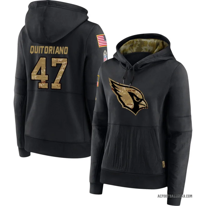Teagan Quitoriano Women's Black Arizona Cardinals 2020 Salute to Service Sideline Performance Pullover Hoodie