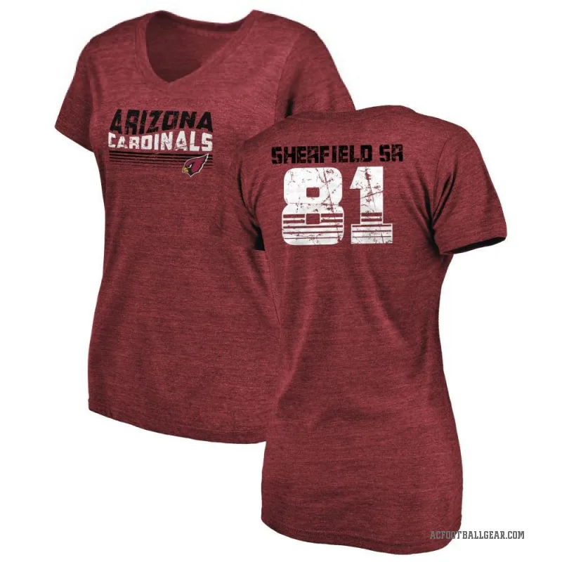 Trent Sherfield Sr. Women's Arizona Cardinals Retro V-Neck T-Shirt - Cardinal