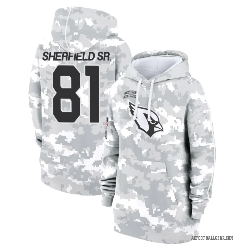 Trent Sherfield Sr. Women's Camo Arizona Cardinals Arctic 2024 Salute to Service Club Fleece Pullover Hoodie