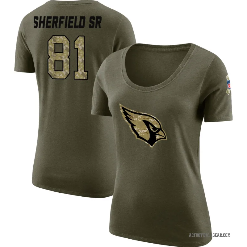 Trent Sherfield Sr. Women's Olive Arizona Cardinals Salute to Service Scoop Neck T-Shirt