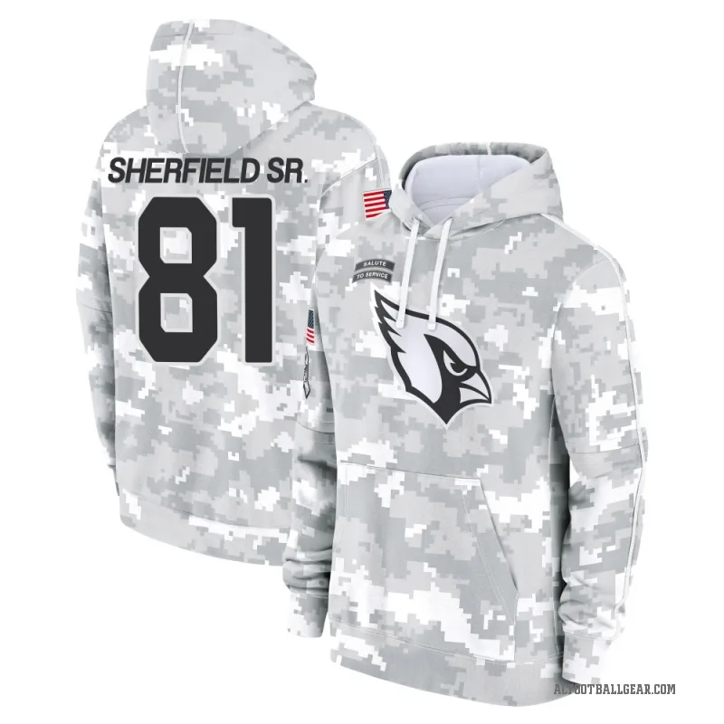 Trent Sherfield Sr. Youth Camo Arizona Cardinals Arctic 2024 Salute to Service Club Fleece Pullover Hoodie