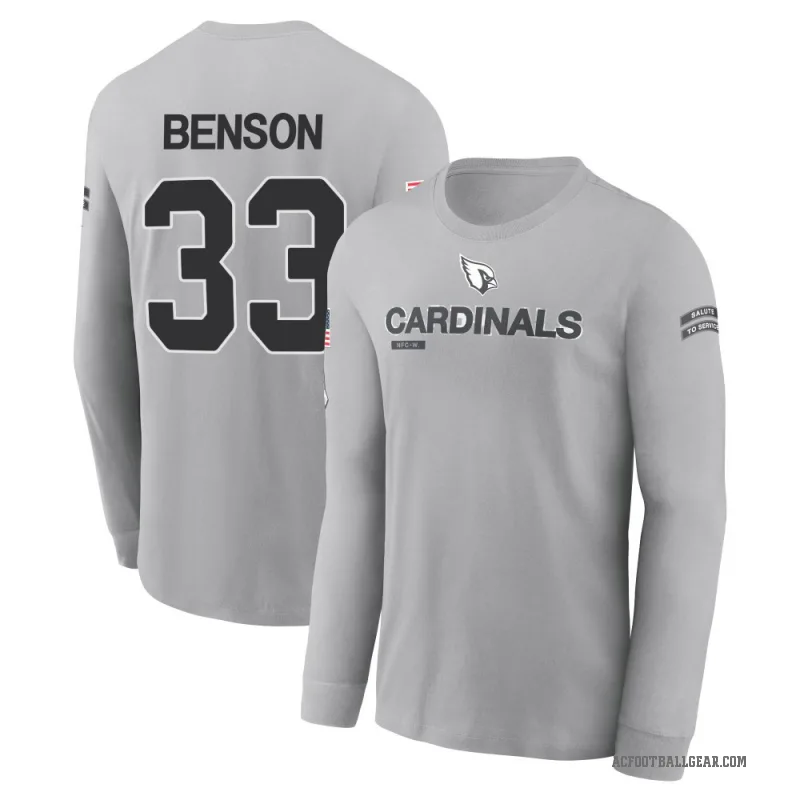 Trey Benson Men's Gray Arizona Cardinals 2024 Salute to Service Long Sleeve T-Shirt
