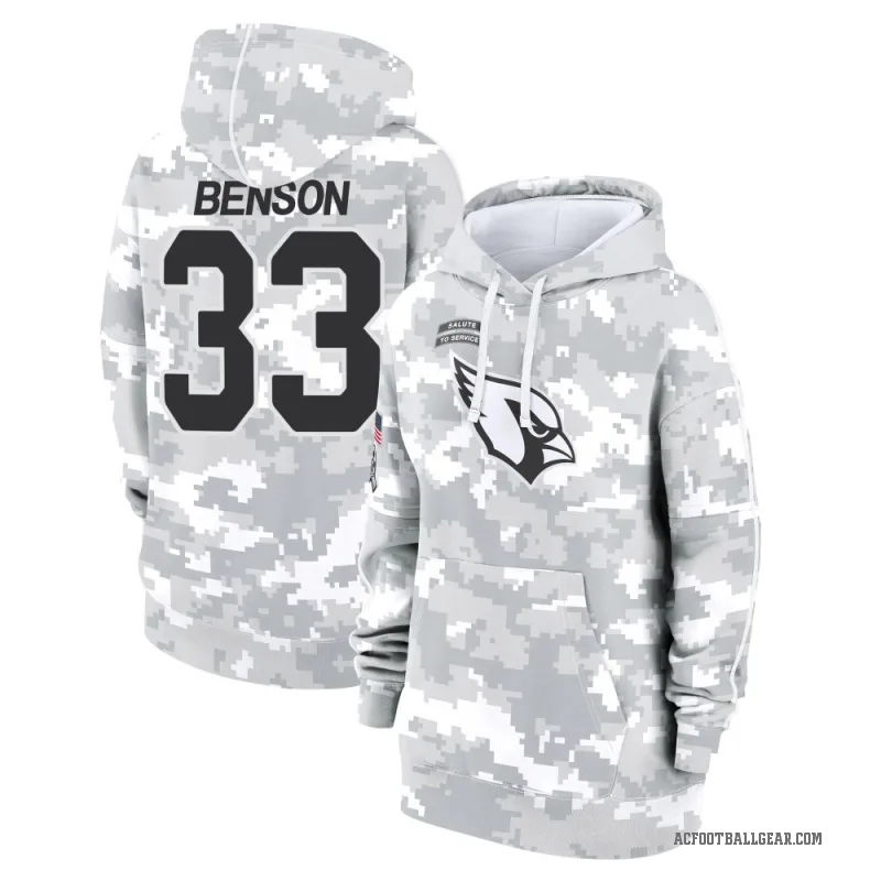 Trey Benson Women's Camo Arizona Cardinals Arctic 2024 Salute to Service Club Fleece Pullover Hoodie