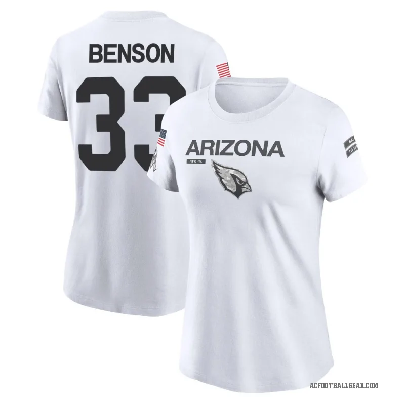 Trey Benson Women's White Arizona Cardinals 2024 Salute to Service Performance T-Shirt