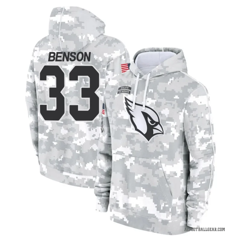 Trey Benson Youth Camo Arizona Cardinals Arctic 2024 Salute to Service Club Fleece Pullover Hoodie