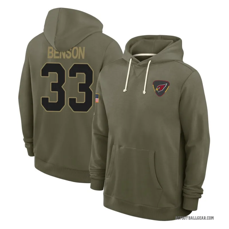 Trey Benson Youth Olive Arizona Cardinals 2025 Salute to Service Hoodie