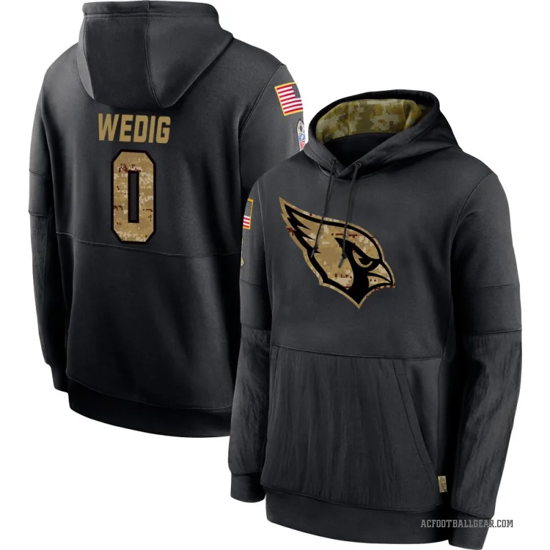 Trey Wedig Men's Black Arizona Cardinals 2020 Salute to Service Sideline Performance Pullover Hoodie