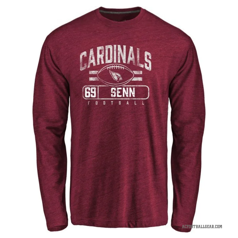Valentin Senn Men's Arizona Cardinals Flanker Long Sleeve T-Shirt - Garnet