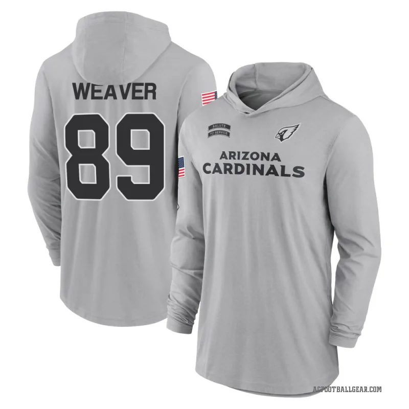 Xavier Weaver Youth Gray Arizona Cardinals 2024 Salute to Service Lightweight Performance Long Sleeve Hooded T-Shirt